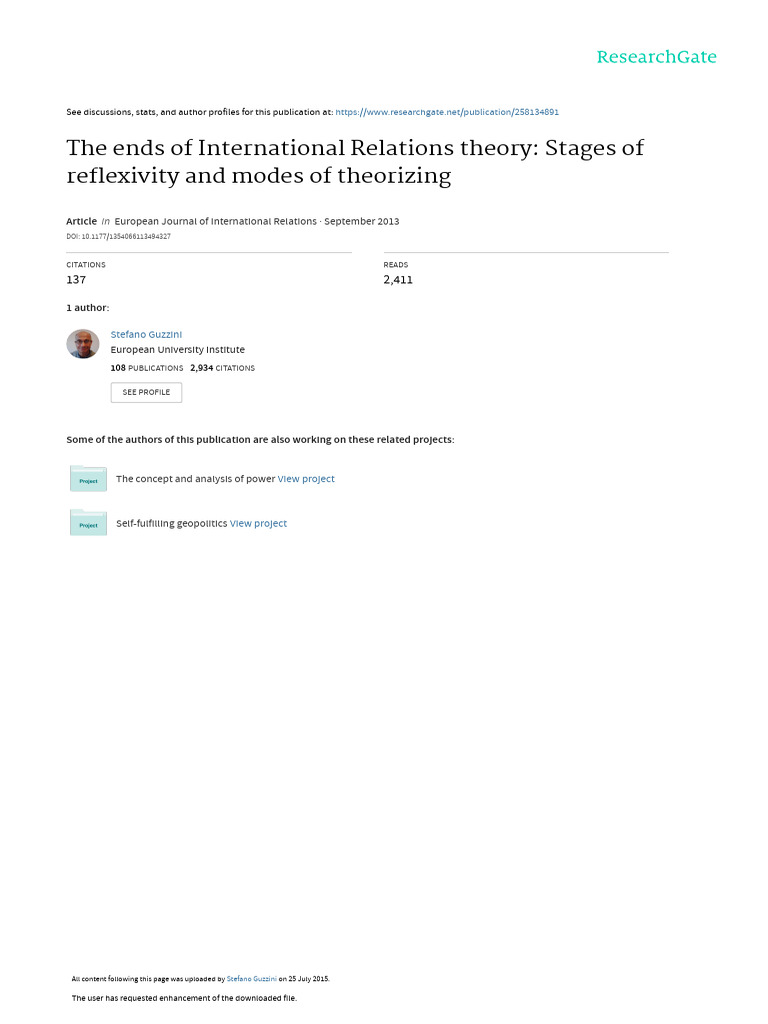 The Ends of International Relations Theory Stages | PDF