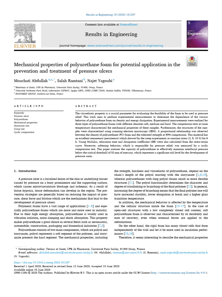 Mechanical Properties of Polyurethane Foam | PDF | Deformation ...