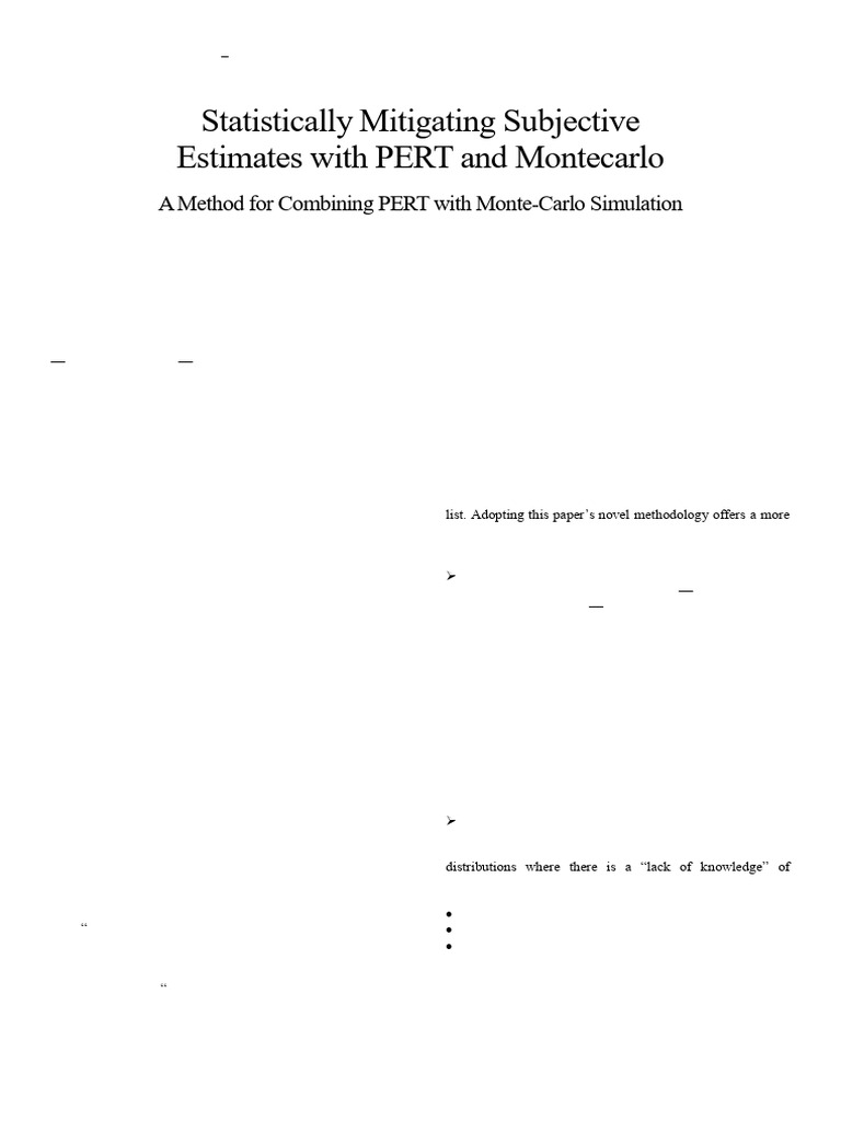 PERT and Monte Carlo for Project Estimation | PDF | Monte Carlo Method ...