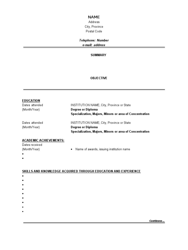 Comprehensive Resume Template Guide | PDF | Career & Growth