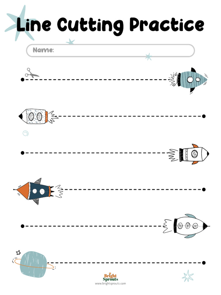 Line Cutting Worksheet 1 | PDF