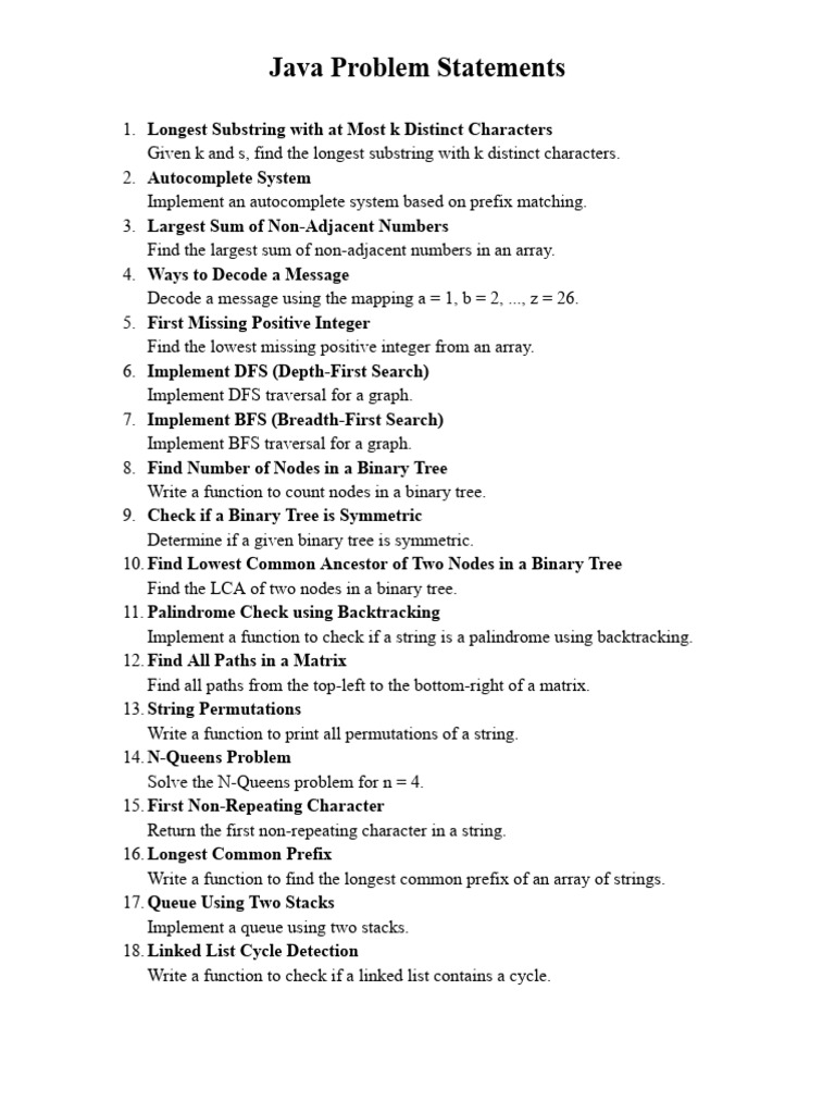 Java Updated Problem Statment | PDF