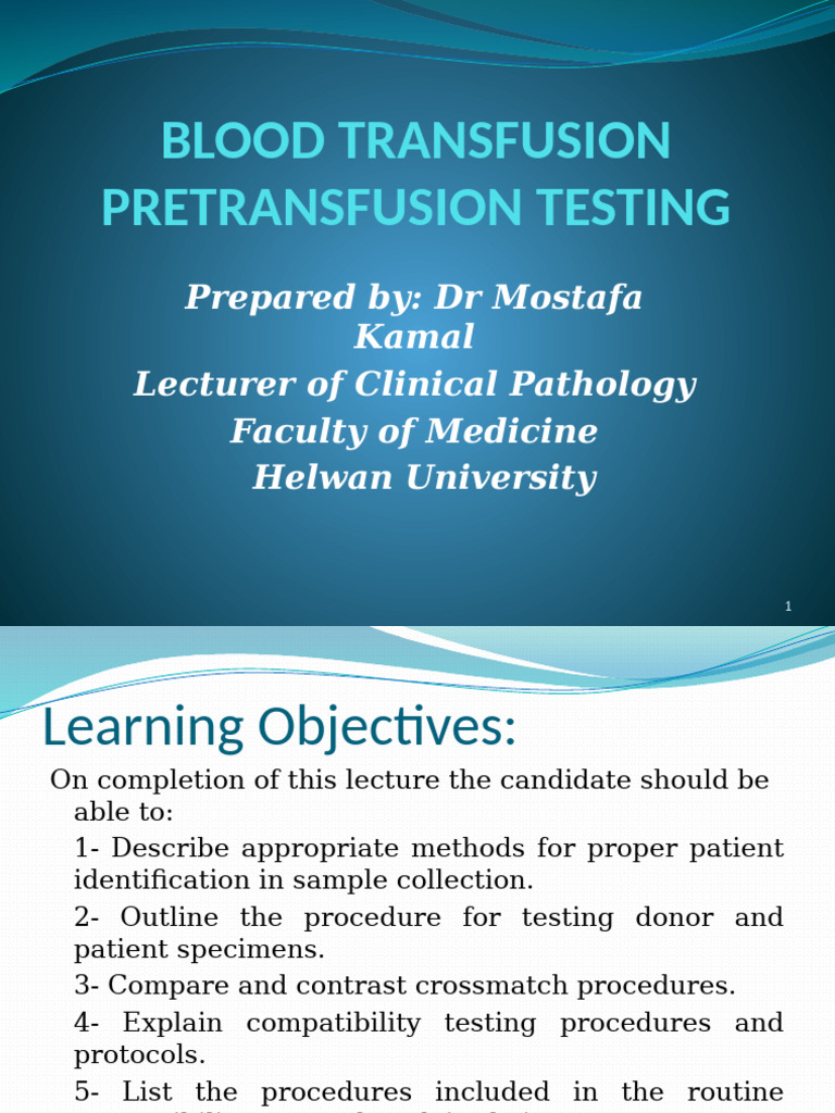 Pretransfusion Testing Pdf