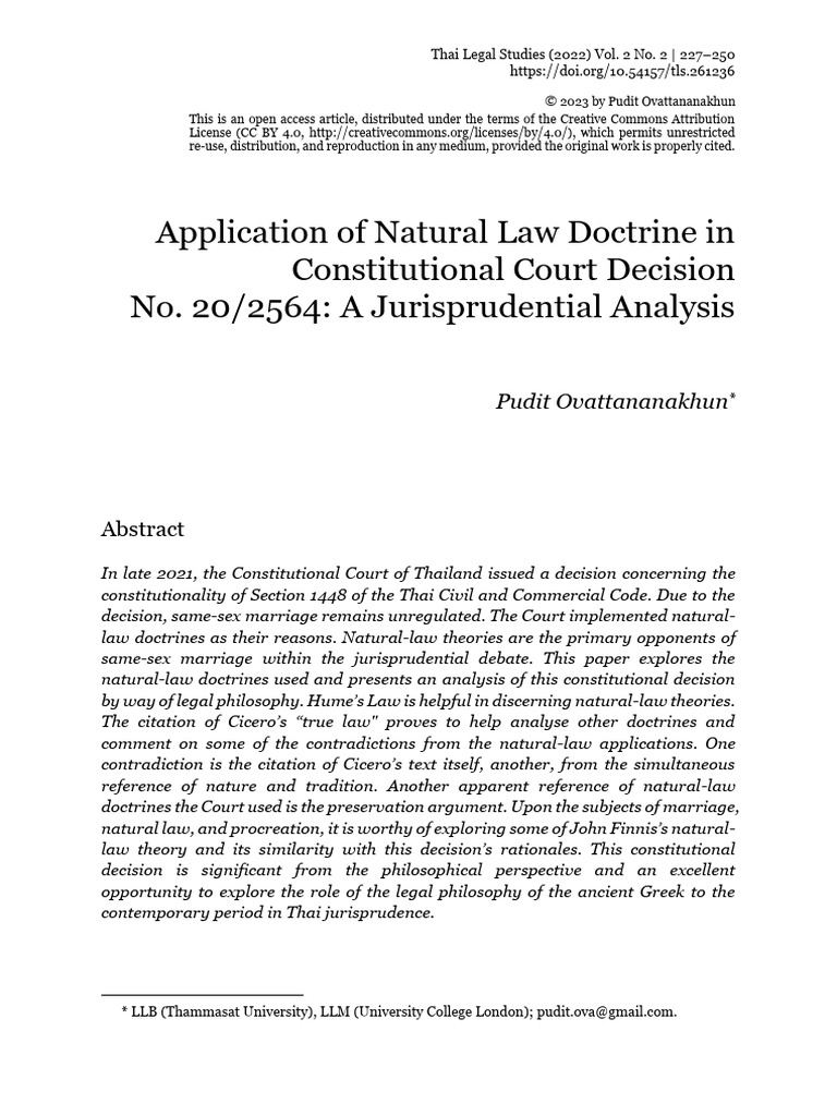Natural Law in Thai Court Ruling | PDF | Natural Law | Social Science