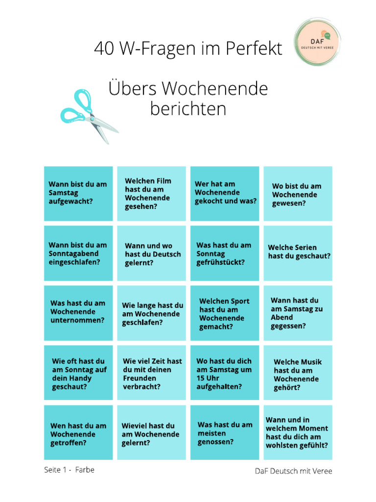 Perfekt 40 Fragen | PDF