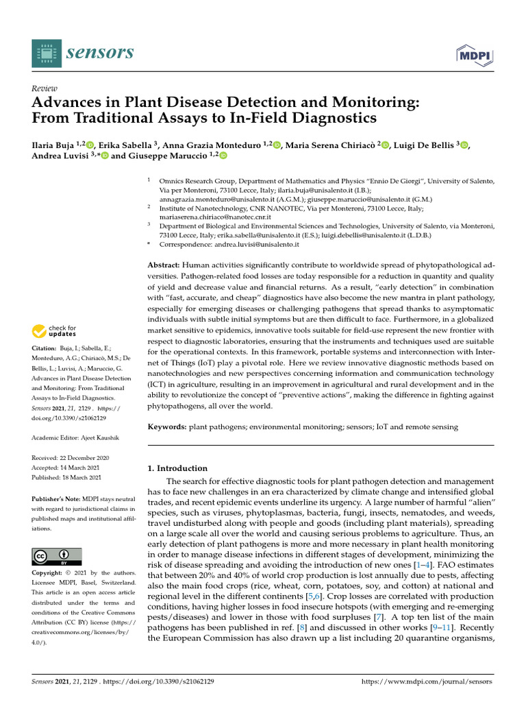 3 Advances in Plant Disease Detection and Monitoring - From Traditional ...