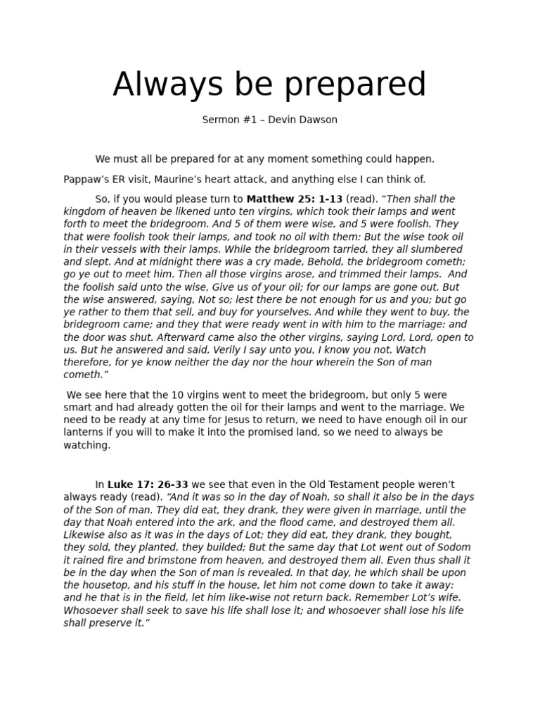 #1 Always Be Prepared | PDF
