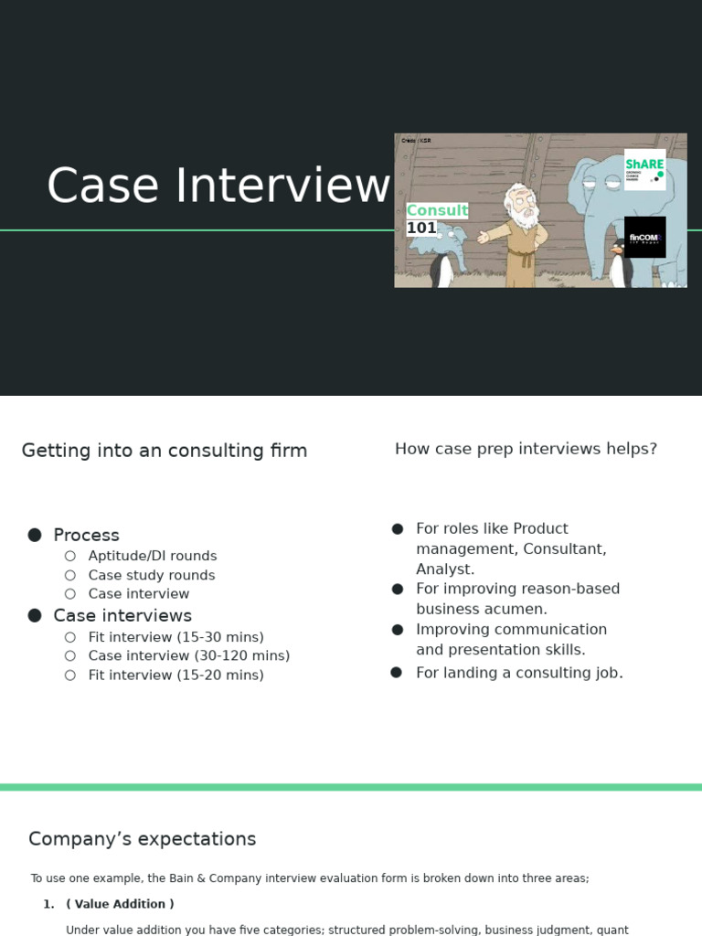 Case Interviews Consulting 101 | PDF