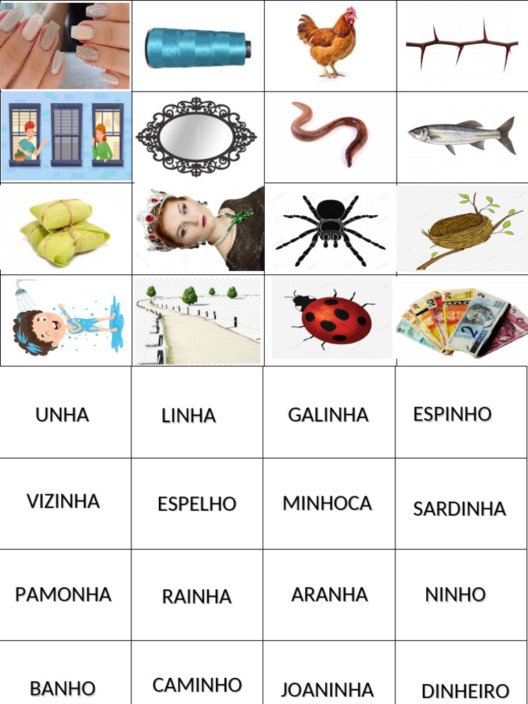 Flashcards Palavras Com NH | PDF