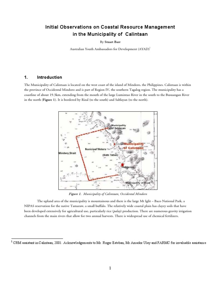 Coastal Resource Management in Calintaan | PDF | Coral Reef | Beach