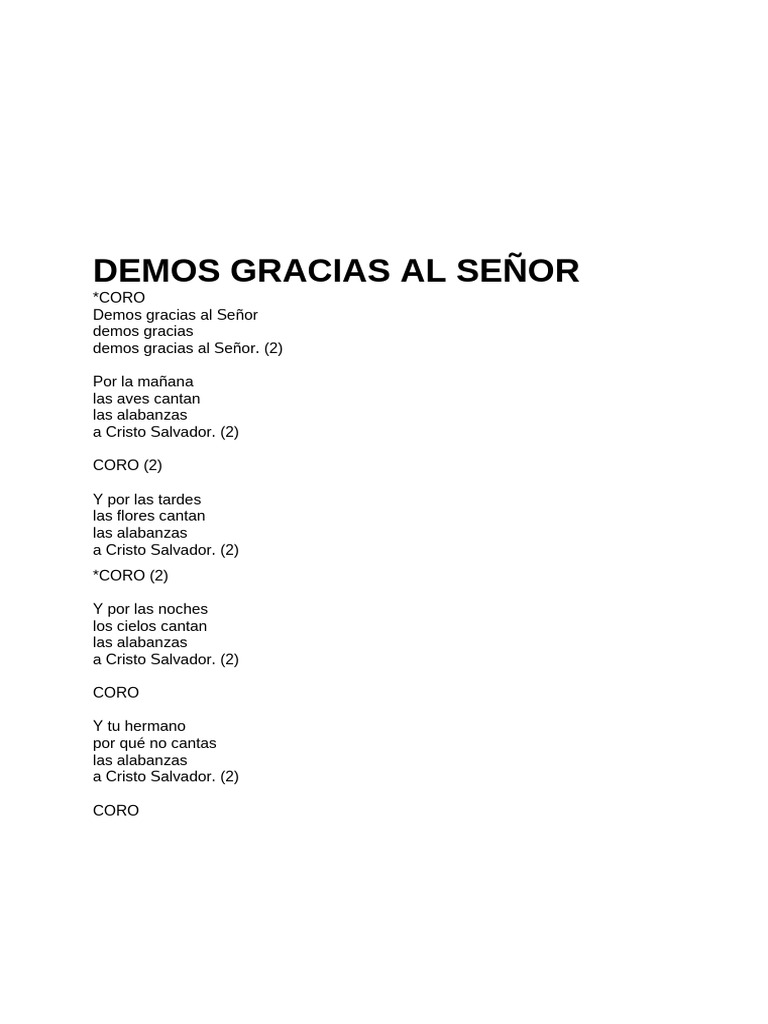 Demos Gracias Al Señor | PDF