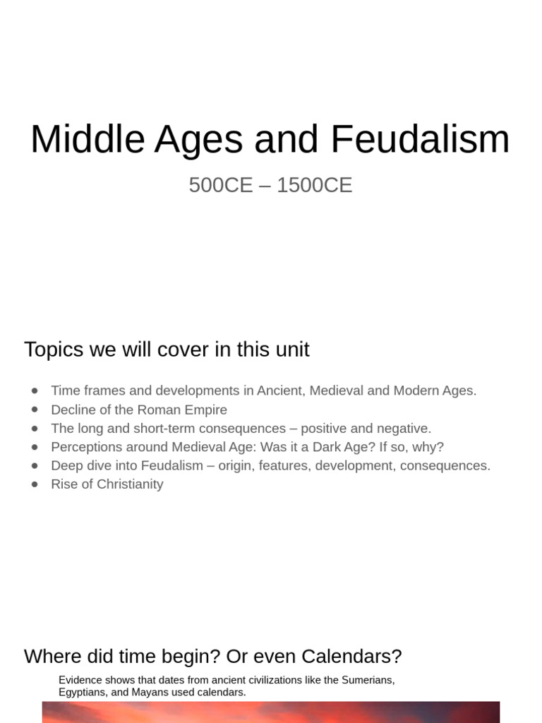 Middle Ages and Feudalism | PDF