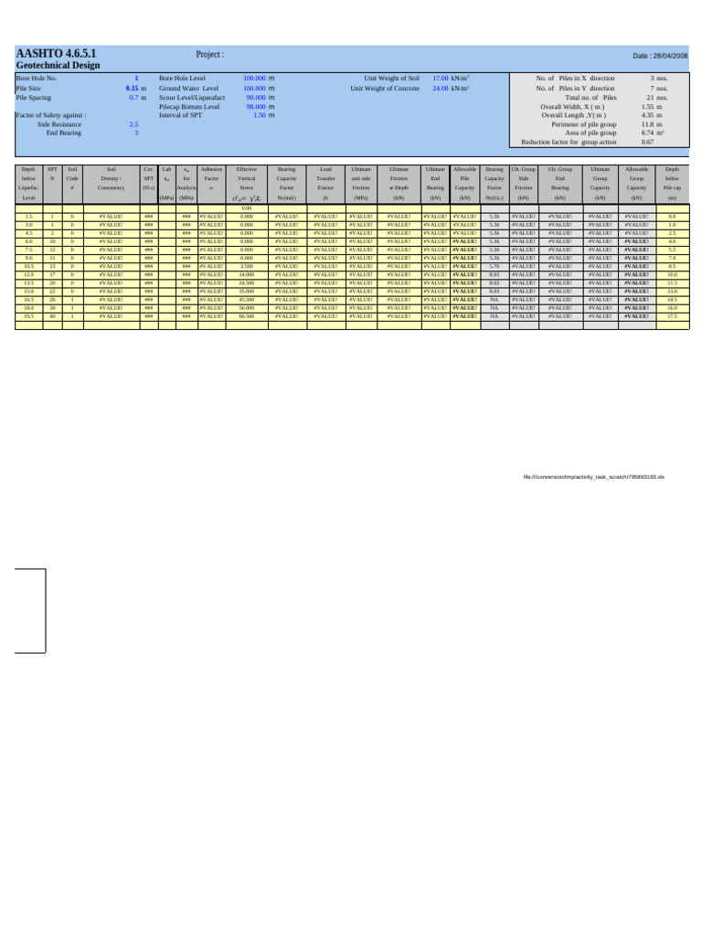 Geotechnical Design Pile Analysis Report | PDF | Deep Foundation ...