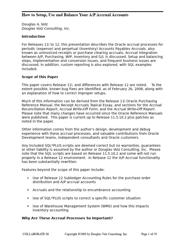 AP Accrual - How To Setup, Use and Balance Your AP Accrual Accounts | PDF