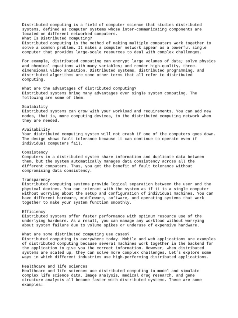 Distributed Computer Facility Orig. | PDF