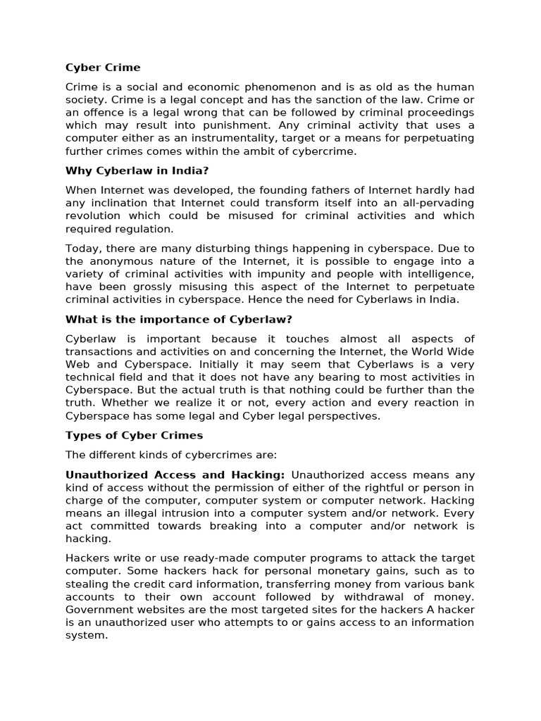 Cyber Crime | PDF