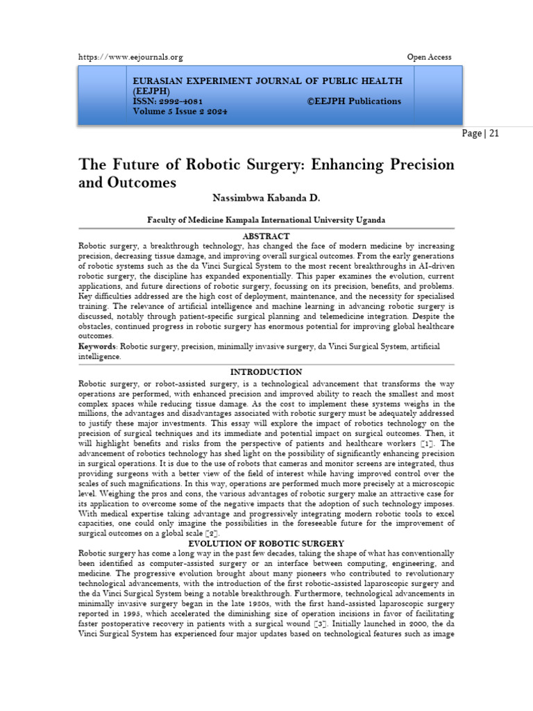 Future of Robotic Surgery Insights | PDF | Surgery | Technology ...
