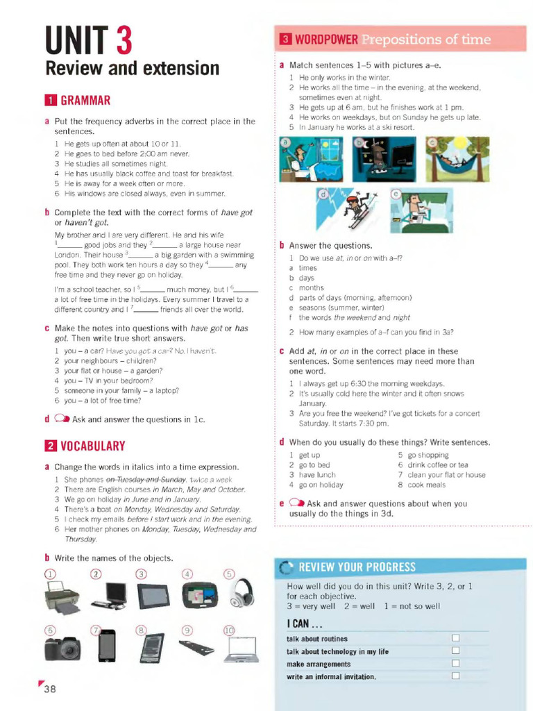 Empower A2 Unit 3 Review | PDF