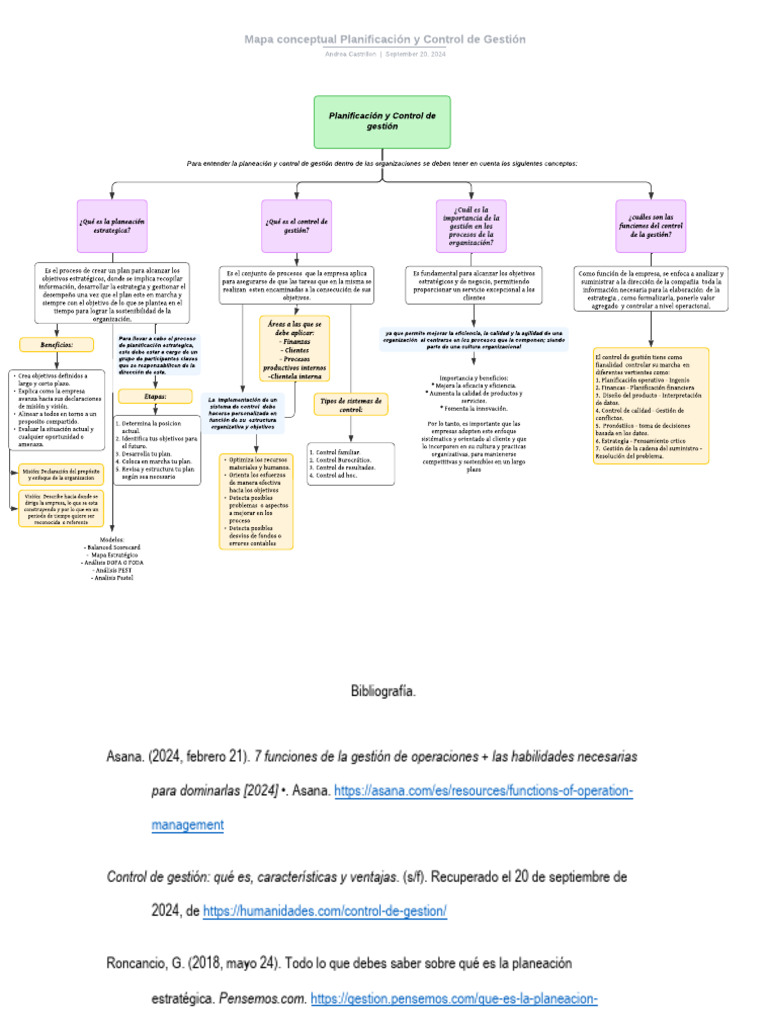 Mapa Conceptual Planificación y Control de Gestión | PDF