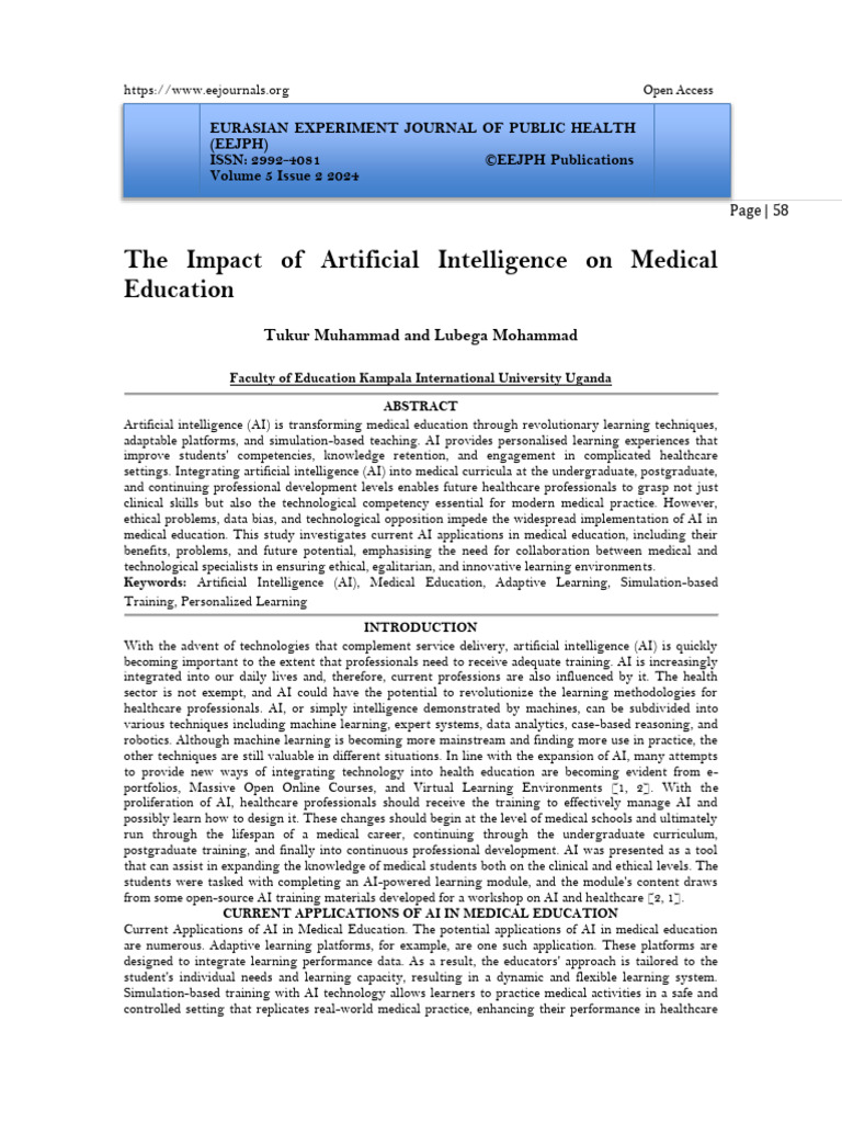 AI's Role in Transforming Medical Education | PDF | Artificial ...