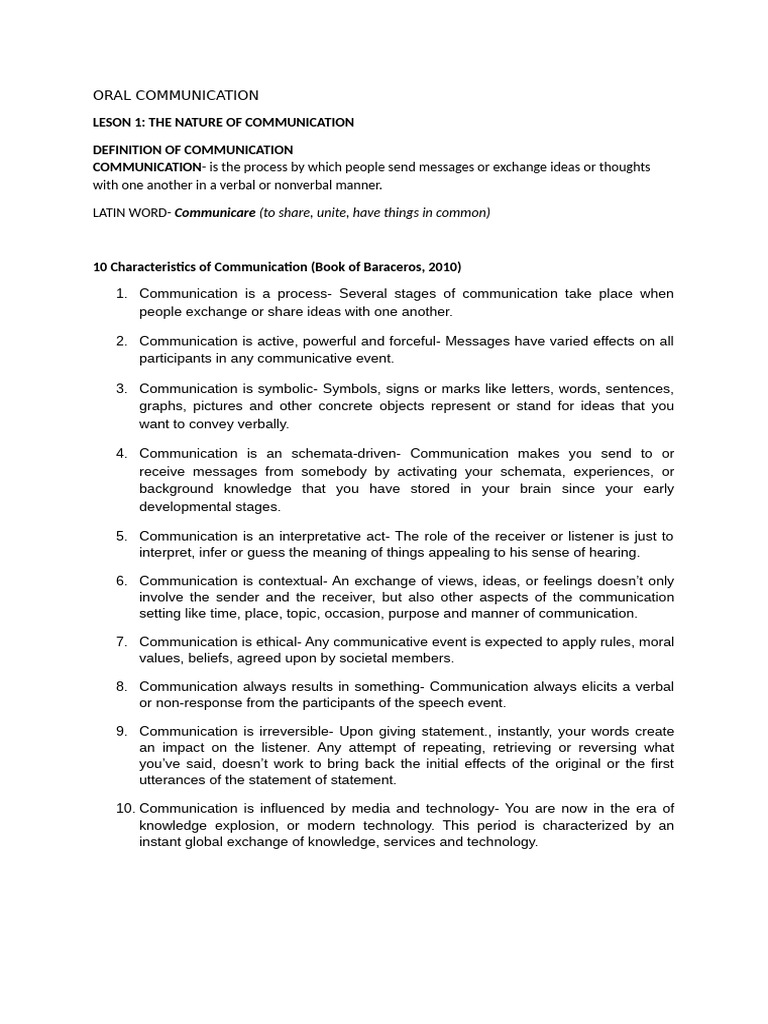 Oral com student pdf