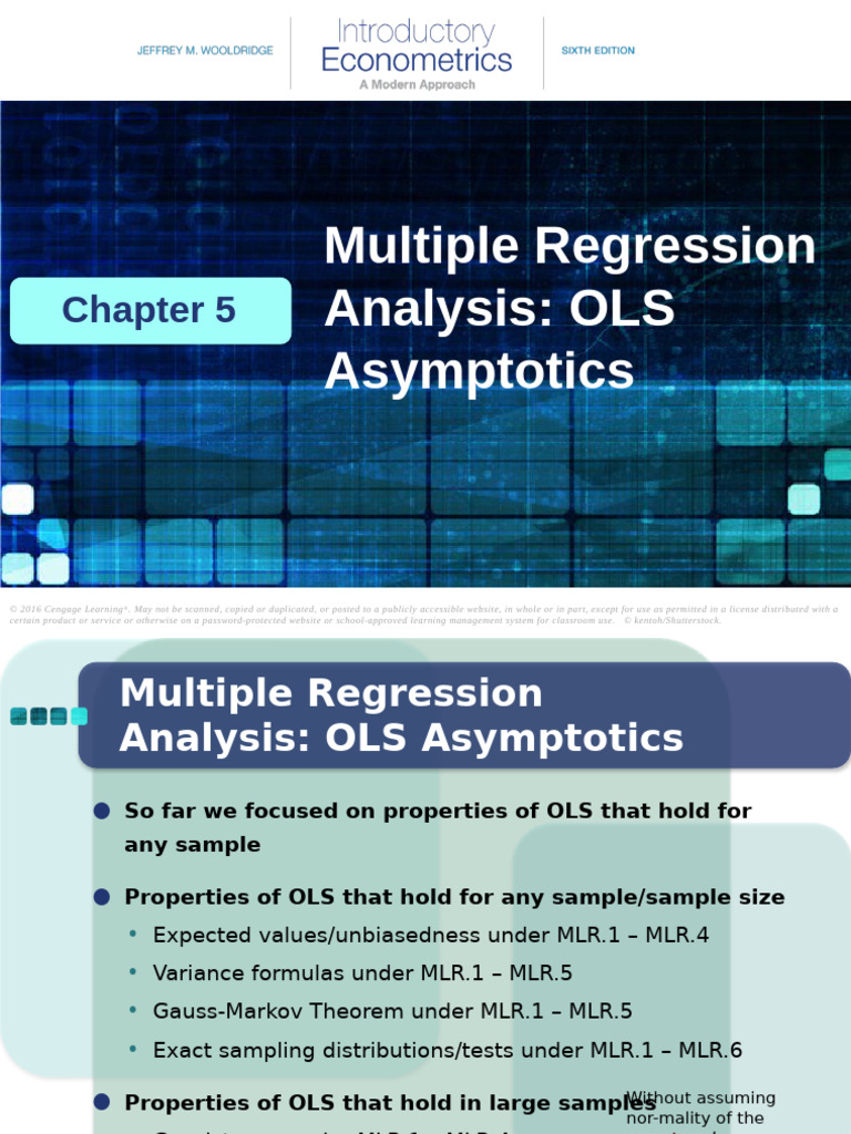 CH - 05 - Multiple Regression Analysis OLS Asymptotics | PDF