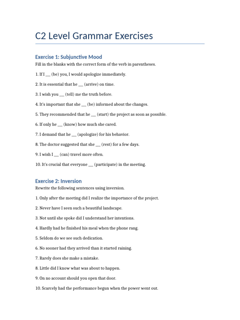 C2_Level_Grammar_Exercises | PDF