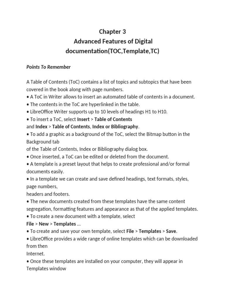 Advanced Features of ToC in LibreOffice | PDF | Computer File | Art