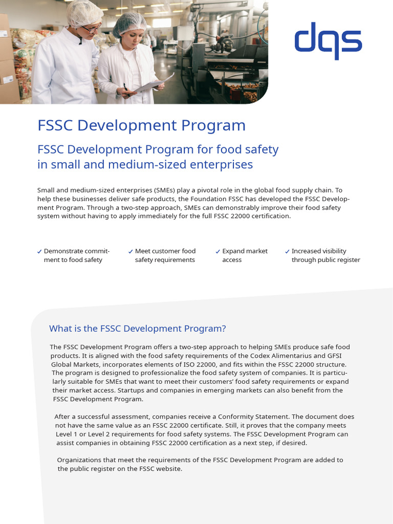 Flyer FSSC Development Program - EN - E1 | PDF