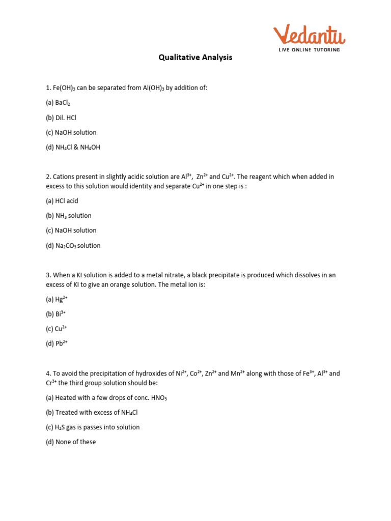 WHAT IS QUALITATIVE ANALYSIS IN CHEMISTRY JEE intelligence overview