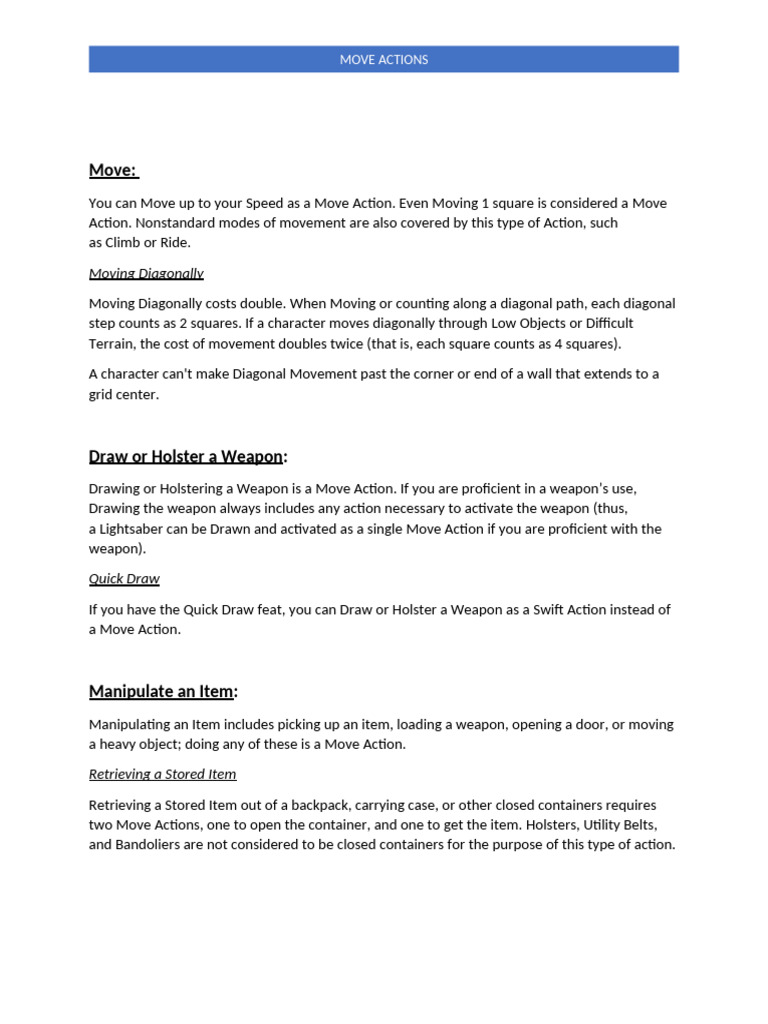 Diagonal Movement in SW RPG | PDF