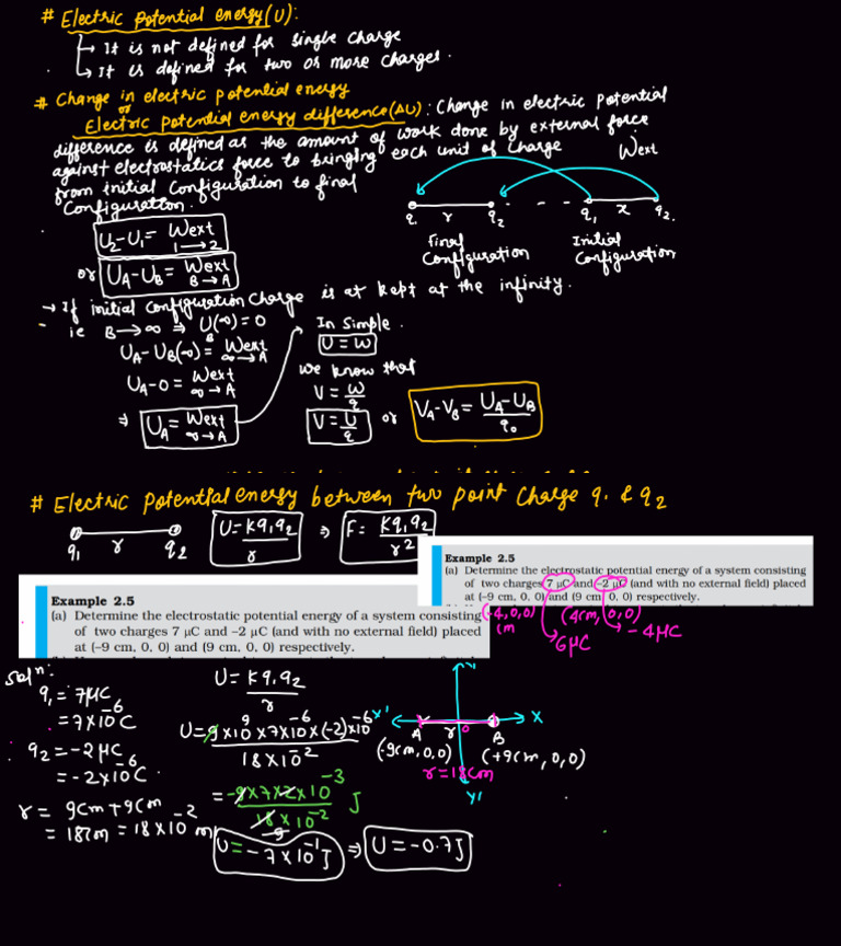12th L07 ch01 Electric Potential Energy | PDF