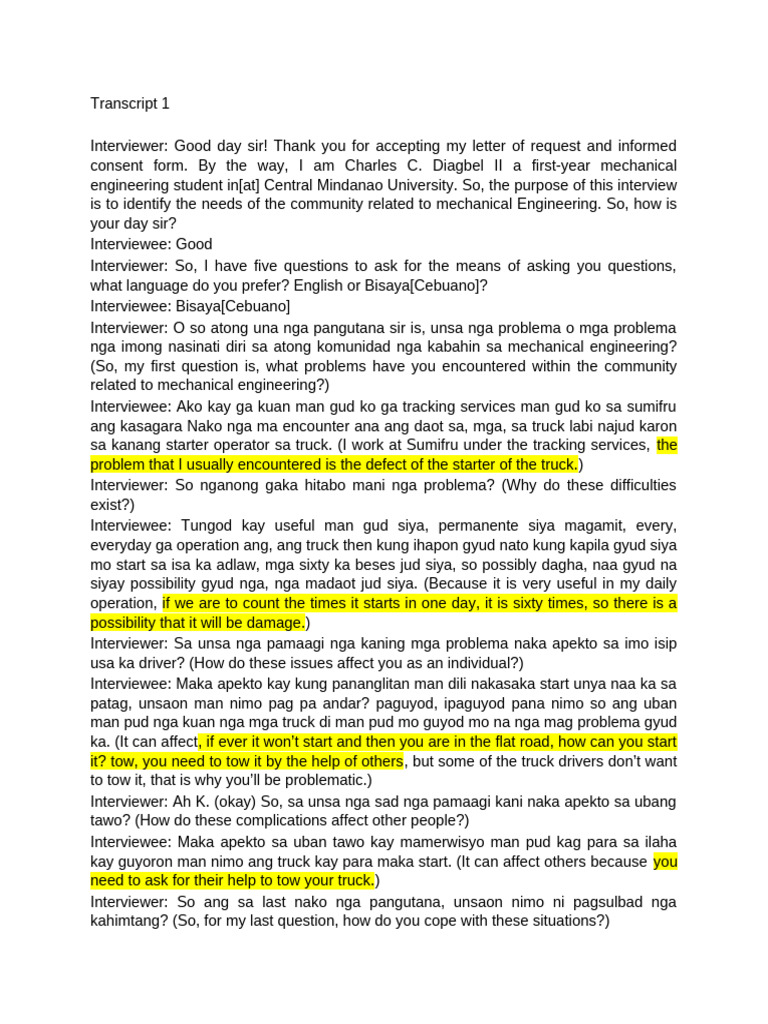 Interview Transcript | PDF