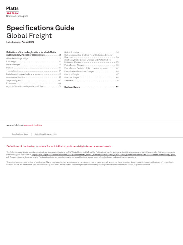 Platts Global Freight Specifications 2024 | PDF