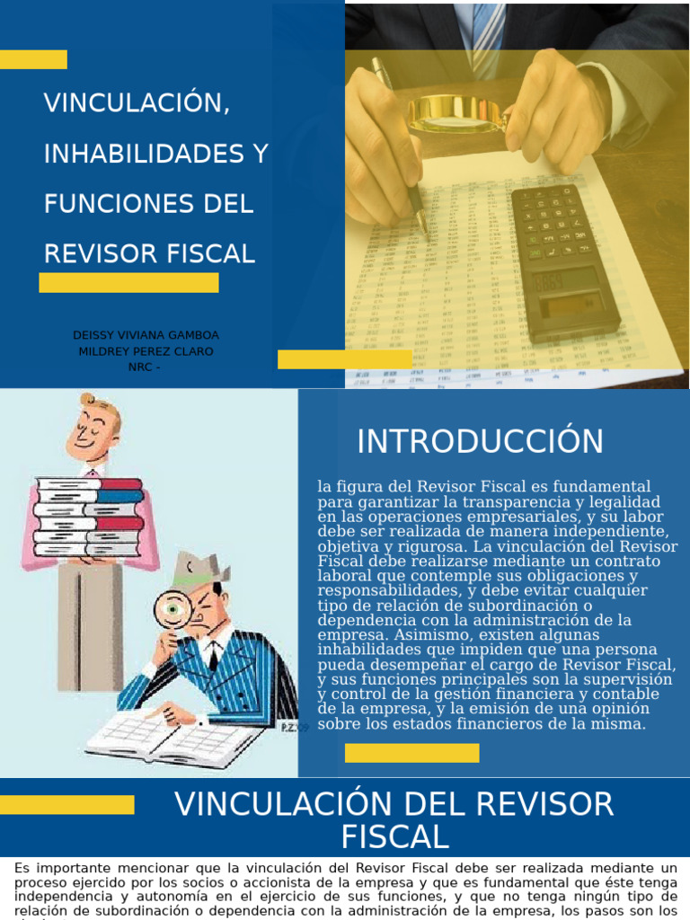 Funciones y Requisitos del Revisor Fiscal | PDF | Finance & Money ...