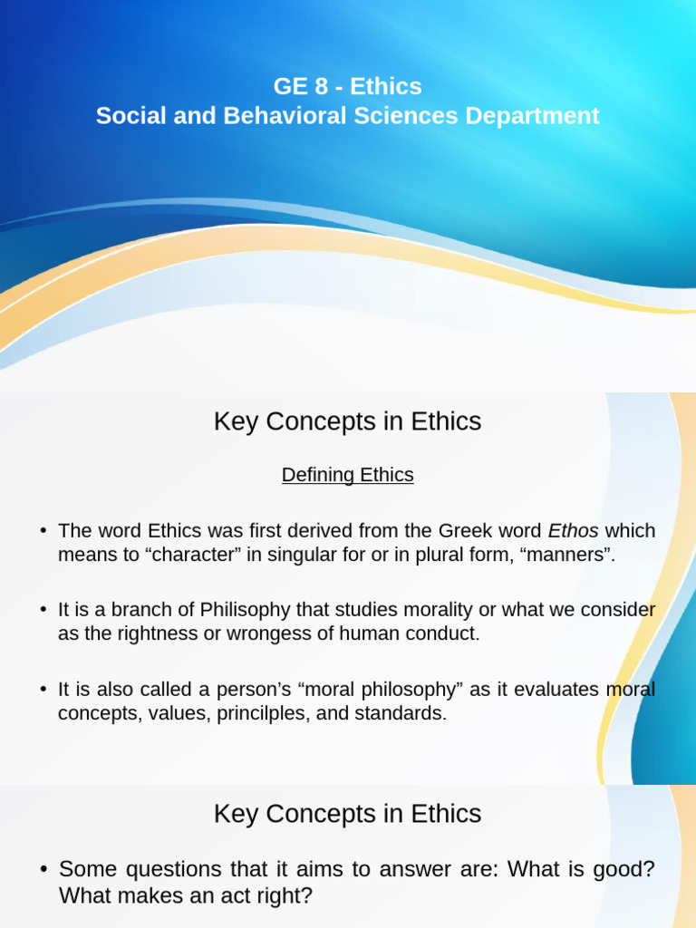 Ge8 Key Concepts | PDF | Morality | Rights