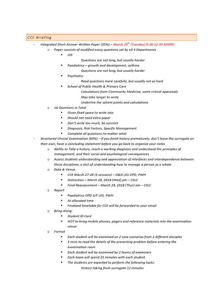Michelle Cce Osce | PDF