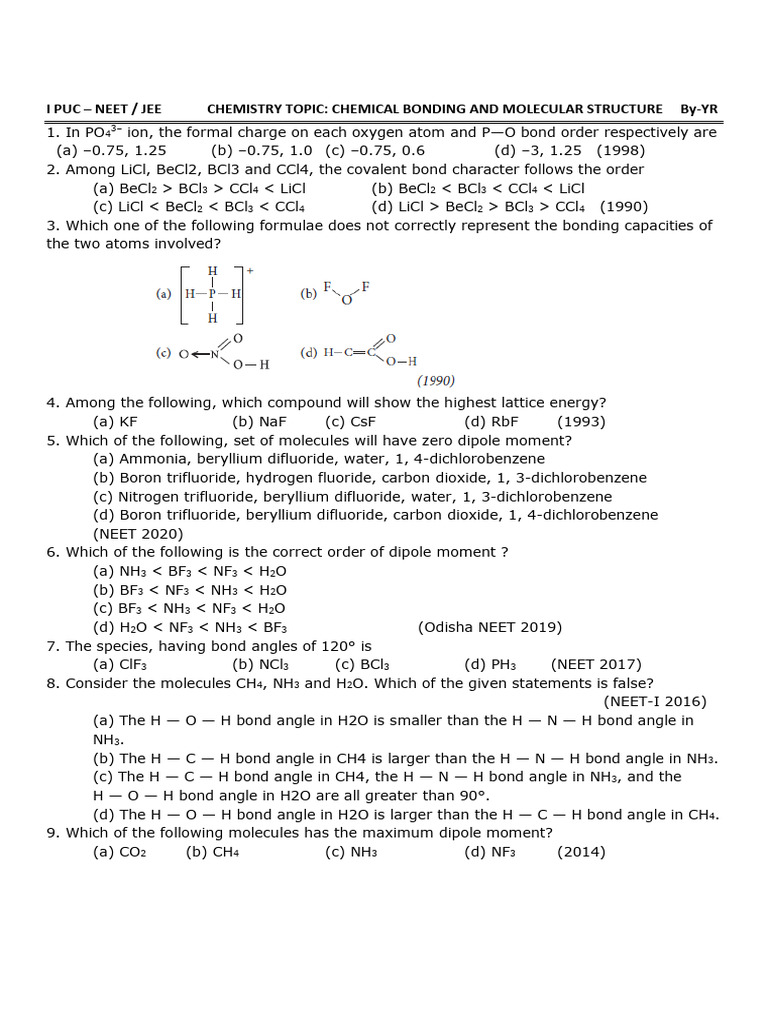 Chemical Bonding NEET | PDF