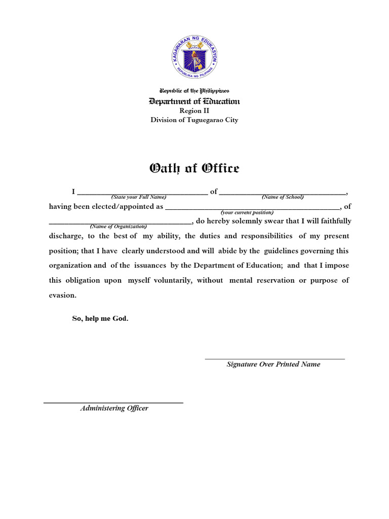 Oath of Office 2024 | PDF | Career & Growth