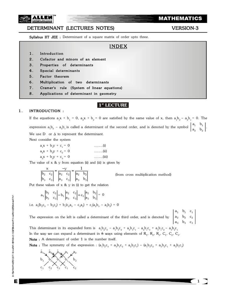 Determinant v-3 - Final | PDF