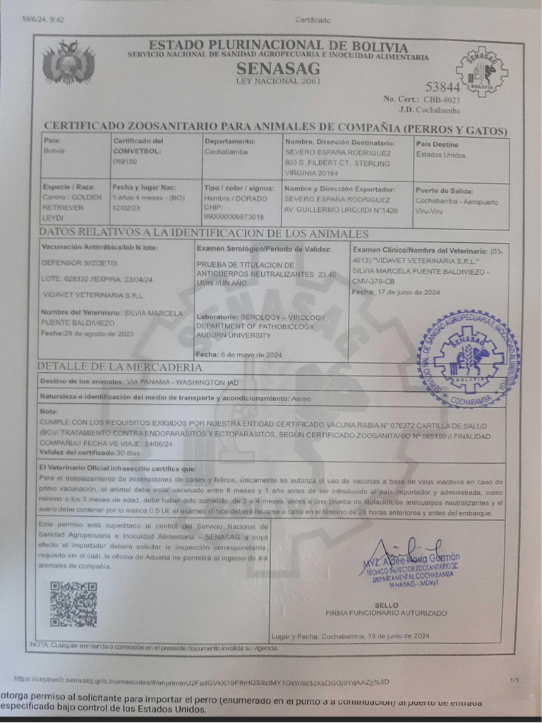 Cert Senasag | PDF