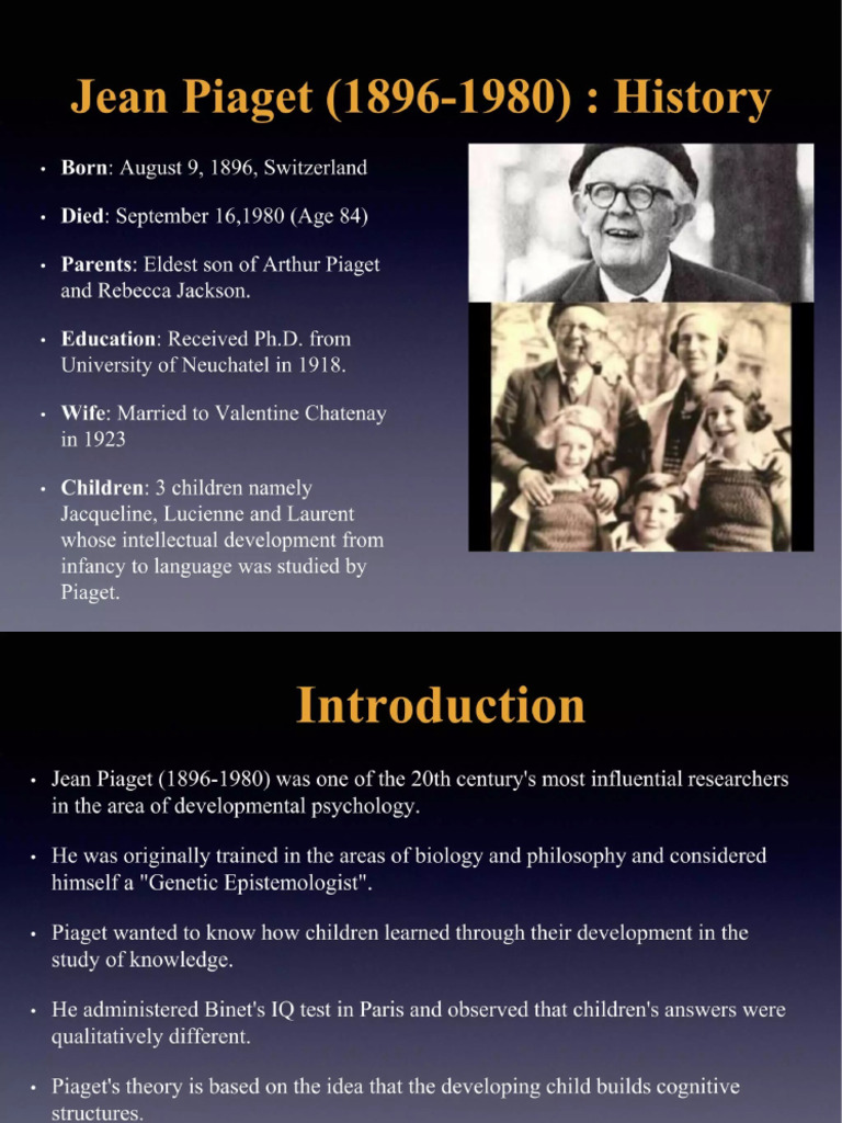 Jean Piaget Theory of Cognitive Development | PDF
