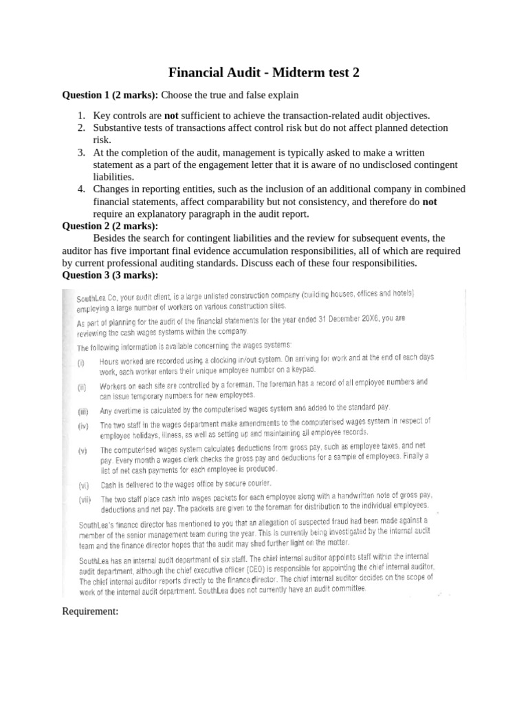 Midterm Test - FA | PDF