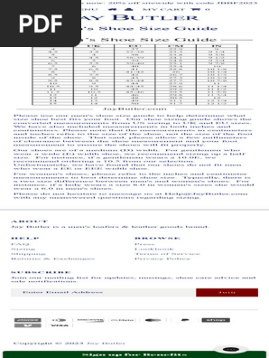 Men's Shoe Size Guide – Jay Butler