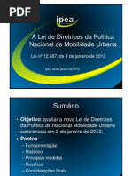 SLIDES IPEA - Estudo Analisa Nova Lei Da Mobilidade Urbana