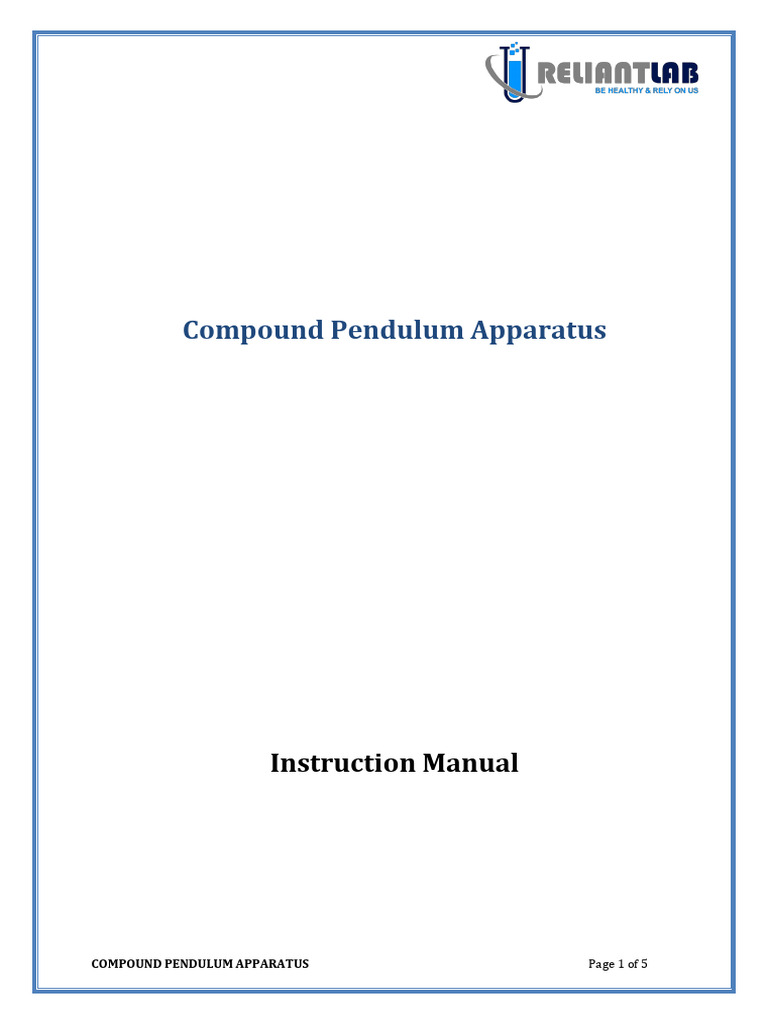 Compound Pendulum Experiment Guide | PDF | Pendulum | Teaching Methods ...