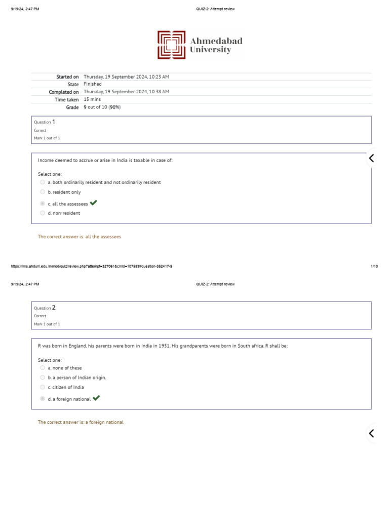 QUIZ-2 - Attempt Review | PDF