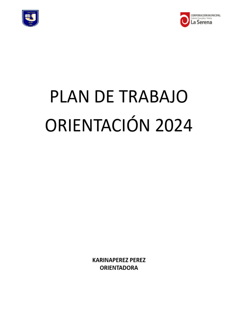 Plan de Orientacion 2024 | PDF