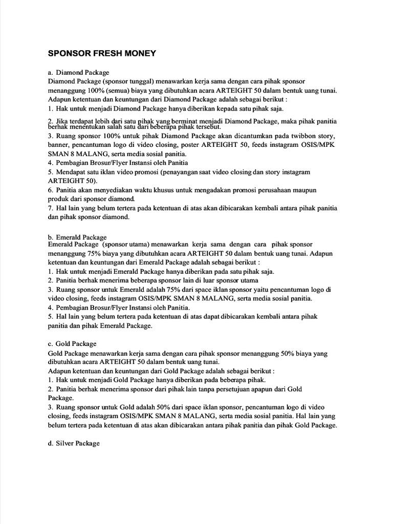 Sponsor Fresh Money Sponsor Fresh Money PDF