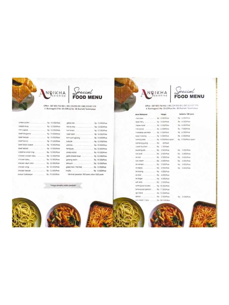 Menu Stall Baru 1 | PDF